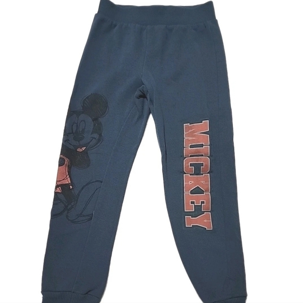 Disney Junior Navy Blue Mickey Graphic Joggers with Red Accent